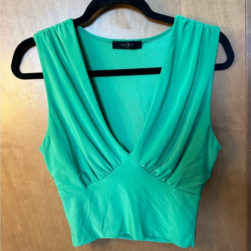 Emerald Green Plunge Top - Medium